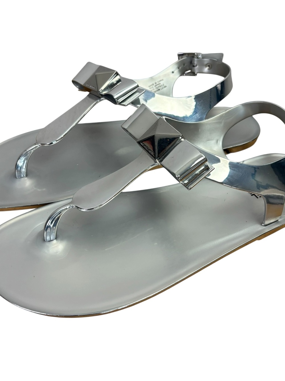 Michael Michael Kors jelly T strap sandals silver women’s size 10M